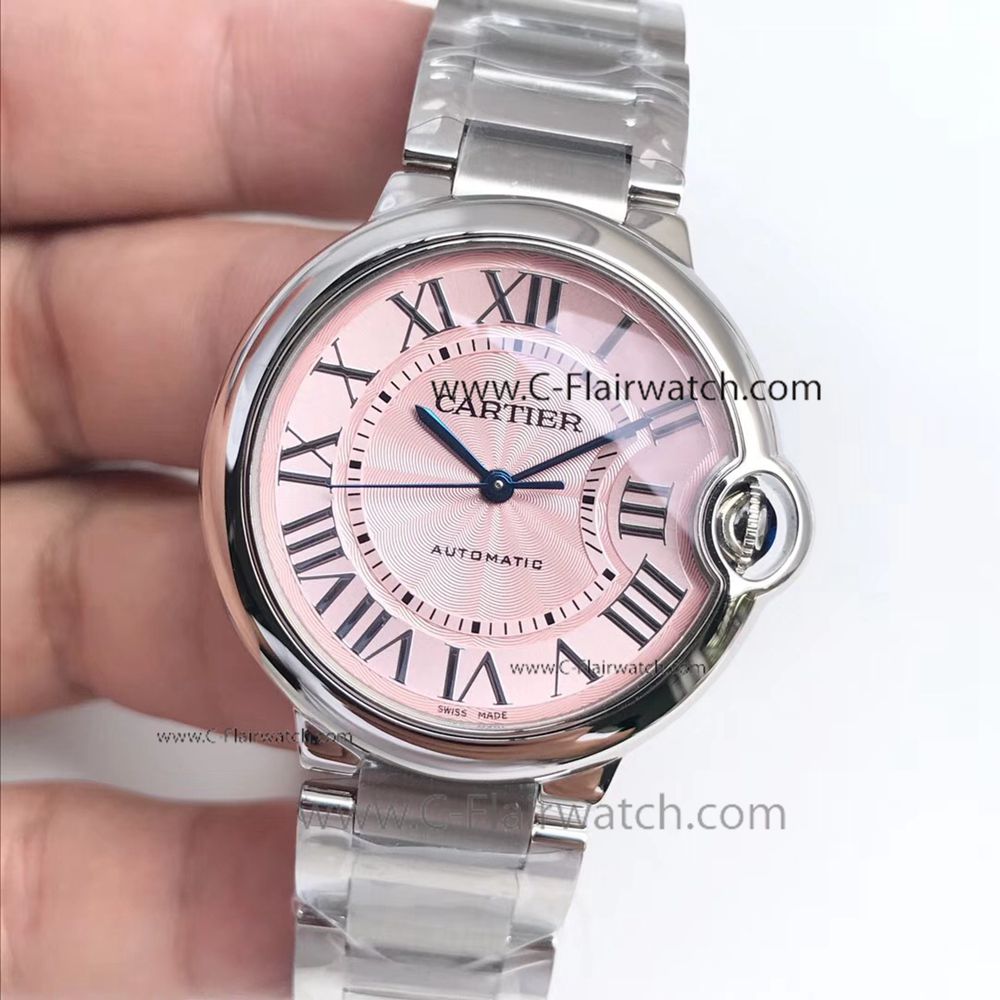 Fake Ballon Bleu Cartier Watches Stainless Steel Pink 36mm